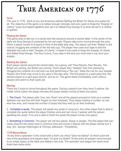 Rules and Instructions for a faster version of the game True American. Half the time, double the fun! True American Drinking Game, True American Rules, Alcohol Games, Beer Olympic, Drinking Games For Parties, Fun Drinking Games, True American, Fun Party Games, Throw A Party