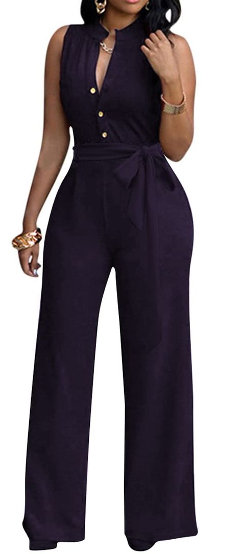 PRICES MAY VARY. Feature:Deep V Neck,Full Length Pant,Wide Leg,Elastic Waist,,Bodycon Jumpsuits. Occasion:Suit for Casual Outdoor,Party,Cocktail,Evening,Club,Vacation,Beach,Jogging,Daily life. Perfect to pair with sandals, wedge heel or high-heeled shoes,matching with a beach bag and accessories will make you more attractive feel more chic and classy. Perfect for Summer! Pair with sneakers, heels or sandals.This Casual Jumpsuit with high quality and unique design.Although it is simple but not du Romper Long Pants, Long Pant Jumpsuit, Party Rompers, Womens Jumpsuits, Jumpsuit Elegant, Jumpsuit Party, Floral Jumpsuit, Jumpsuit With Sleeves, Wide Leg Pant