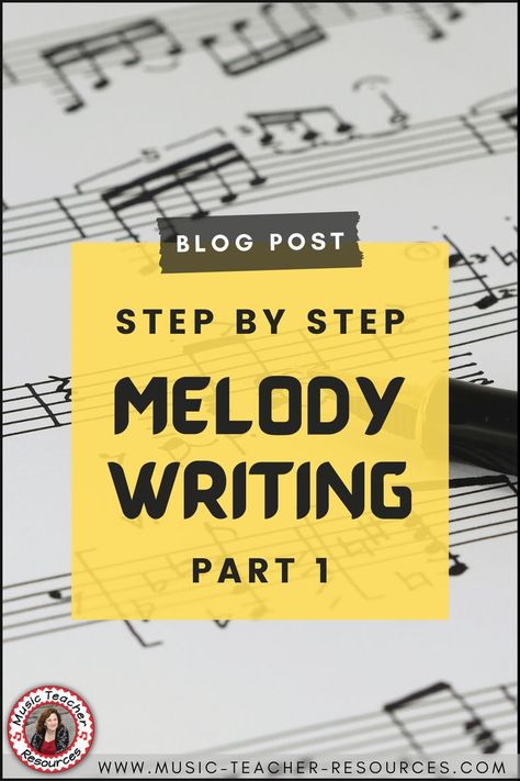 Teaching young musicians how to write a melody is not easy! In this post, I will share with you my method of teaching students to write a melody. I've used this method for many years with my classes, and it works without fail! It shows students how to make a melody from a chord progression. To know more how to teach this topic with ease, check out this blog post! #musiceducation #MusicTeacherResources How To Write A Melody, How To Make A Melody For A Song, How To Make Music, Melody Writing, Teach Yourself Guitar, Free Music Worksheets, Songwriting Prompts, Writing Songs Inspiration, Music Basics