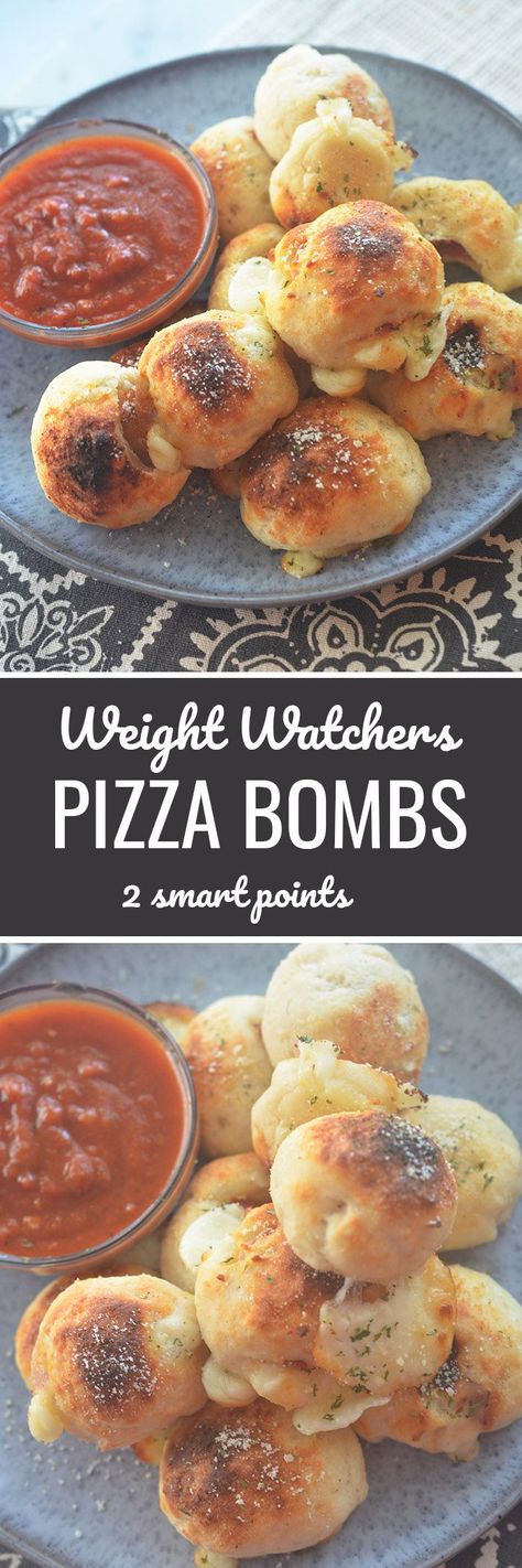 Weight Watchers Pizza Bombs 2 smart points - Recipe Diaries #weightwatchers #pizza #pizzaparty #healthy Weight Watchers Pizza, Pizza Bomb, Healthy Pizza Recipes, Smart Points Recipes, Weight Watchers Snacks, Weight Watchers Recipes Desserts, Weight Watchers Free, Weight Watcher Dinners, Points Recipes