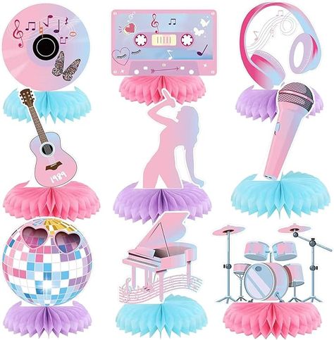 Amazon.com: Popular Birthday Party Decorations Music Super Star Party Honeycomb Centerpieces Guitar Themed Party Decorations for Girls Birthday Era Fans Celebration Party Supplies : Home & Kitchen Music Centerpieces, Music Theme Birthday, Taylor Swift Birthday Party Ideas, Birthday Party Table Decorations, Taylor Swift Birthday, Birthday Centerpieces, Birthday Party Tables, Star Party, Party Table Decorations