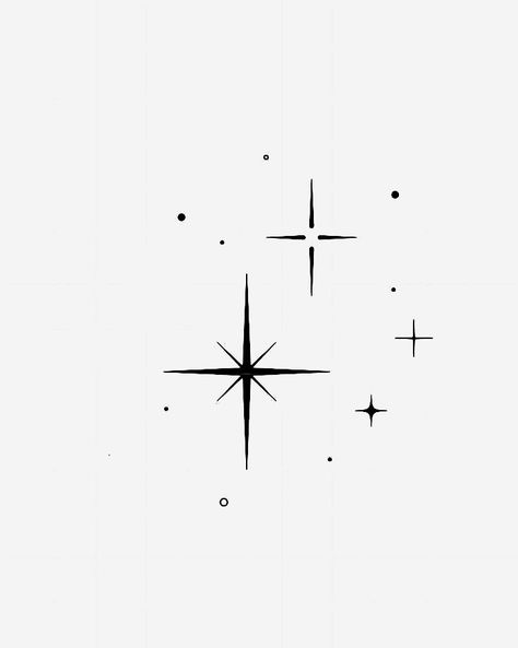 Star Tattoo Sketch, Art Deco Star Tattoo, Star Tattoo Template, Sparkles Tattoo Design, Star Line Drawing, Star Pattern Tattoo, Star Tattoo Stencil, Sparkle Sketch, Sparkle Tattoo Design