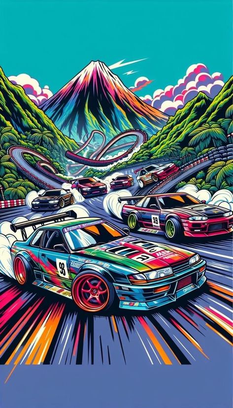 Car Artwork Wallpaper, Jdm Cars Wallpapers, Jdm Wallpapers, Primer Paint, Pixel Art Landscape, Funky Wallpaper, Cars Art, Design Cars, Paint Blue