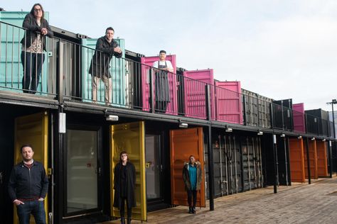 Think inside the box: why shipping containers make the perfect place to launch a business | London Life | Lifestyle | London Evening Standard Container Hotel, Shipping Container Conversions, Shipping Container Office, Shipping Container Architecture, Shipping Container Design, Shipping Containers For Sale, Container Cafe, Container Conversions, Container Office