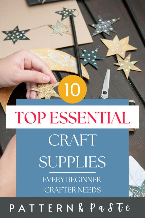 New to crafting? Need to build up your craft room? Check out Pattern and Paste for a list of essential craft supplies for beginners. This craft supplies list will get you started with your new crafting hobby. #craftsupplies Home Craft Room, Free Craft Supplies, Freebie Websites, Diy Techniques And Supplies, Nifty Crafts, Diy Science Experiments, Arts And Crafts For Adults, Diy Science, Craft Room Decor