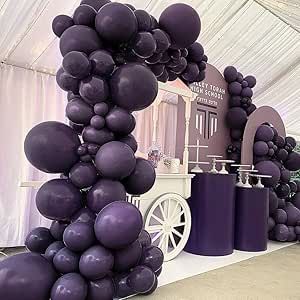 Dark Purple Balloons Double Stuffed Purple Balloon Garland Pastel Lavender Balloons Different Sizes Latex Plum Balloon Arch Kit For Birthday Baby Shower Bachelorette Hotel Transylvania Encanto Party Purple Party Foods, Euforia Party, Purple Balloon Garland, Balloon Projects, Lavender Balloons, Lilac Balloons, Halloween Birthday Party Decorations, Purple Party Decorations, Graduate Party