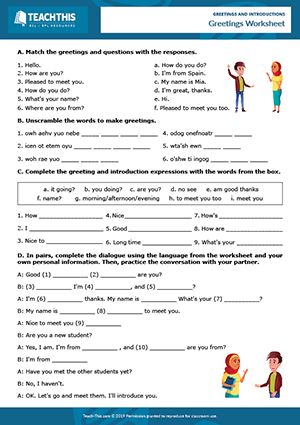 Greetings Introductions ESL Activities Worksheets Role-Plays Esl Greetings Worksheets, Greetings And Introductions In English, Teaching Greetings Activities, Esl Writing Activities Worksheets, Esl Introduction Activities, Greeting Worksheet English, Greetings Worksheets For Kids, Greetings Activities For Kids, Greeting Activities