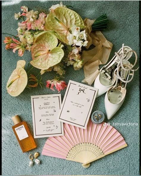 Coquette Wedding, Kelsey Rose, Wedding Flat Lay, Filmy Vintage, Wedding Details Photography, Wedding Photo Inspo, Marriage Ceremony, Flat Lays, October 7