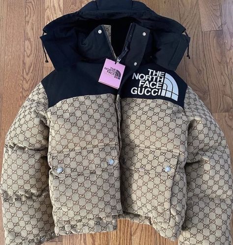 The North Face Gucci, North Face Gucci, Drippy Outfit, Gucci Jacket, Hype Clothing, Dope Outfits For Guys, Foto Baby, Baymax, Cool Outfits For Men