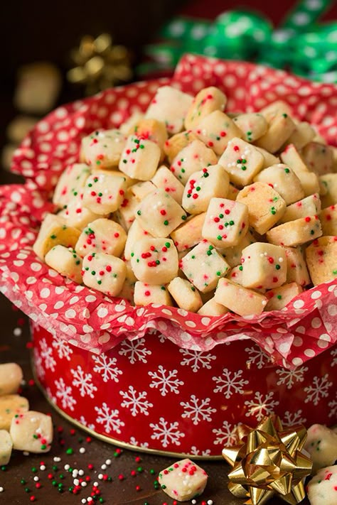 Christmas Shorbread Bites | Cooking Classy Shortbread Bites, Age Spot, Christmas Shortbread, Christmas Desserts Easy, Christmas Sprinkles, Best Christmas Cookies, Christmas Food Desserts, Cooking Classy, Xmas Cookies