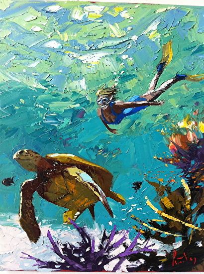 Peter Vey, Painting On Canvas For Beginners, Draw Portrait, Underwater Painting, Canvas For Beginners, Underwater Art, Canvas Painting Ideas, Art Competitions, Water Art