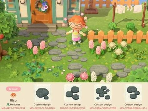 Custom Pathways Animal Crossing, Animal Crossing Steps, Stone Path Animal Crossing Code, Animal Crossing Path Qr Codes, Animal Crossing Qr Codes Paths, Animal Crossing Path Codes, Animal Crossing Path, Rock Path, Animal Crossing Paths