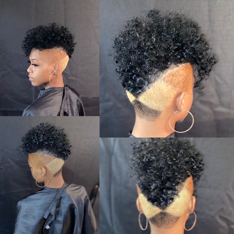 Mohawk With Undercut, Natural Mohawk, Natural Hair Mohawk, Ladies Hairstyles, Shaved Side, Braids With Shaved Sides, Mohawk Styles, Short Shaved Hairstyles, Shaved Side Hairstyles