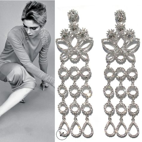 Edie Sedgwick Earrings by Steve Sasco Designs. Stevesascodesigns.com Edie Sedgwick Earrings, Edie Sedgwick, Personal Space, Inspired Jewelry, Chandelier Earrings, Chelsea, Chain Necklace, I Hope, Fashion Jewelry