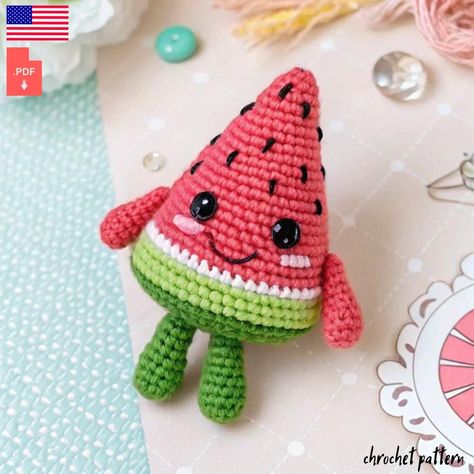 Craft Your Own Crochet Watermelon Amigurumi!  This easy-to-follow digital pattern will guide you through making your very own cute and cuddly watermelon toy. Perfect for beginners and experienced crocheters alike, this amigurumi project is a fun way to expand your skills while crafting a delightful handmade item. PLEASE READ BEFORE PURCHASING This listing is for a PDF digital crochet pattern, not a finished product. You will not receive a physical item in the mail. The pattern is written in English. This pattern is intended for those with basic crochet skills. It does not include crochet lessons or step-by-step photos - it is a written pattern only. Your file will be available for instant download as soon as payment is complete. To access your file, check the details of your order for the