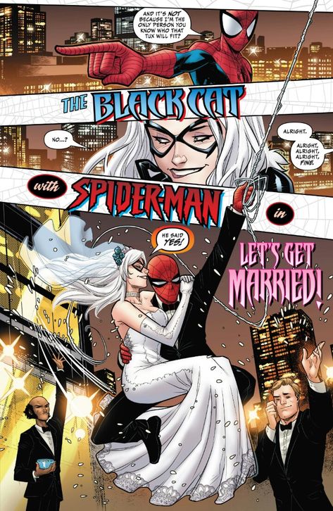 Let's Get Married Dc Comic Covers, Spider Man Remastered, Spiderman And Black Cat, Black Cat Comics, Spiderman Black Cat, Black Cat Christmas, Felicia Hardy, Marvel Girl, Marvel Character Design