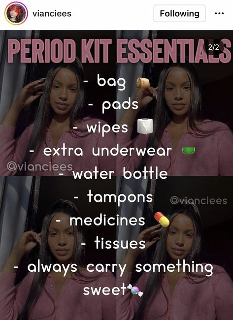 Period Bag, Period Kit, Period Hacks, Purse Essentials, Deep Cleaning Tips, Beauty Tips For Glowing Skin, Handbag Essentials, Packing Lists, Baddie Tips