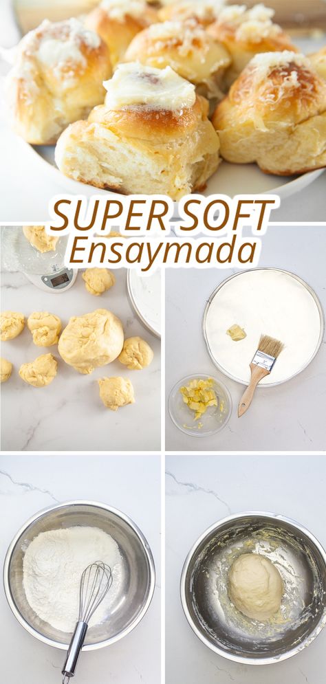 Ensaymada Recipe Soft, Yema Recipe, Asian Bread Recipe, Filipino Bread Recipe, Ensaymada Recipe, Asian Bread, Pandesal Recipe, Filipino Bread, Food Filipino