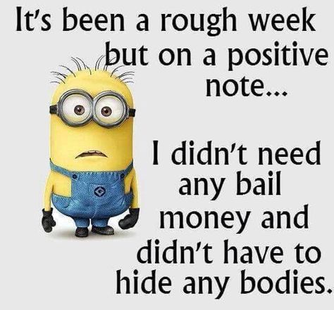 At least I didn't kill anyone. Minion Memes, Stitch Quotes, Rough Week, Funny Minion Pictures, Minion Pictures, Minion Jokes, Minions Love, A Minion, Dumpster Fire