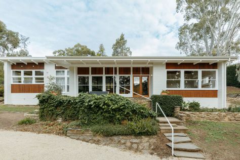 Midcentury Modernized: A Sensitively and Sustainably Remodeled 1960s Gem - Remodelista 1960 Mid Century Modern Home, 1960s Home Exterior, Mid Century Architecture 1960s, Light Green Paint, 1960s House, 1960s Home, Mid Century Home, Modern Renovation, House Items