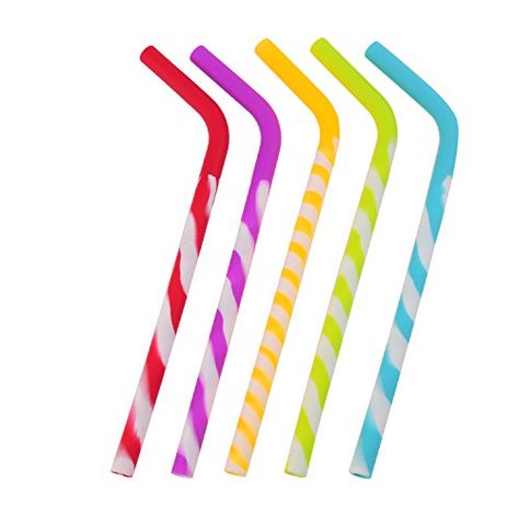 YAXXO Silicone Reusable Drinking Straws  For Juicing Smoothies Milkshakes Bar Drinks 5pack ** Learn more by visiting the image link.Note:It is affiliate link to Amazon. Milkshake Bar, Reusable Drinking Straw, Perfect Smoothie, Smoothie Straw, Festive Cocktails, Drink Straw, Clean Dishwasher, Milkshakes, Party Tableware