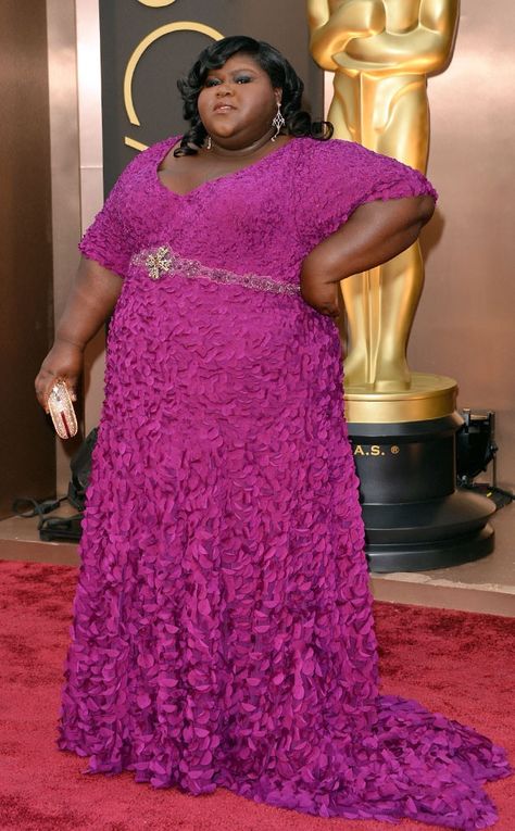 Purple Dress Plus Size, White Carpet Living Room, Gabourey Sidibe, Oscars Red Carpet, Party Pics, Carpet Trends, Oscar Dresses, Travel Beauty, Red Carpet Dresses