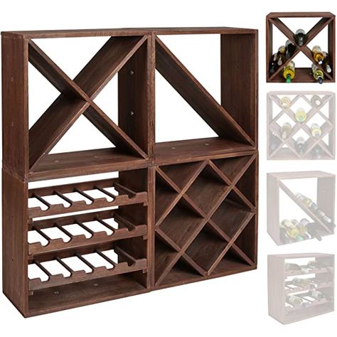 System Cube 50, module 1 « X » Étagère à vin pour 24 bouteilles, épicéa couleur tabac, empilable/extensible, 50 x 50 x 25 cm (hauteur x largeur x profondeur): Amazon.fr: Cuisine & Maison Wine Cellar Closet, Spiral Wine Cellar, Wine Cork Table, Wine Storage Wall, Wine Room Design, Furniture Design Table, Bar Deco, Wine Bottle Wall, Wine Rack Bar