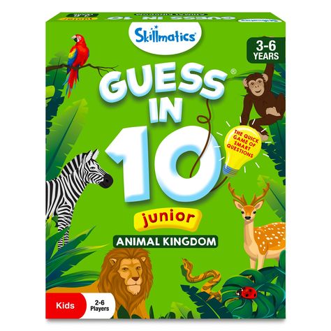 Skillmatics Card Game - Guess in 10 Junior Animal Kingdom for Kids, Boys, Girls, and Families Who Love Board Games and Educational Toys, Travel Friendly for Ages 3, 4, 5, 6 : Amazon.co.uk: Toys & Games Love Board, Creative Thinking Skills, Quick Games, Social Communication, Holiday Toys, Stocking Stuffers For Kids, Guessing Games, Free Fun, Learning Through Play