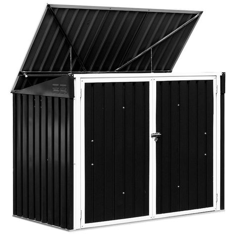 WELLFOR 4-ft x 6-ft Galvanized Steel Storage Shed (Floor Included) in the Metal Storage Sheds department at Lowes.com Garbage Shed, Steel Storage Sheds, Affordable Storage, Metal Storage Sheds, Galvanized Sheet, Garden Storage Shed, Storage House, Pool Supplies, Outdoor Storage Sheds