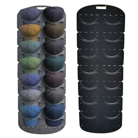 Hanging Hat Organizer, Space Saving Wall Door Felt Storage Rack for Baseball Cap The hanging hat organizer keeps your caps in order, and helps you quickly find the hat you want to wear. Specification Color: gray Type: single row, double row Size: 24x130cm (single row), 46x130cm (double row) Material: felt Package Contents 1pc x hat organizer Size: 18" x 51". Baseball Hat Storage, Organize Baseball Hats, Wall Mounted Hat Rack, Baseball Hat Racks, Baseball Cap Rack, Baseball Holder, Duck Hat, Cap Rack, Hat Organizer