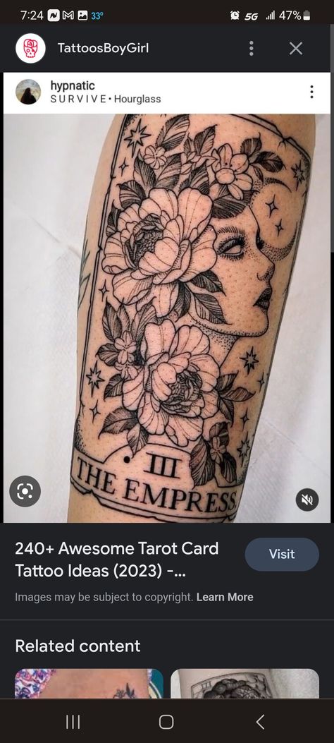 Empress Tattoo, The Empress Tarot, Empress Tarot Card, Tarot Card Tattoo, Tarot Tattoo, Empress Tarot, Aquarius Woman, Beauty In Art, Card Tattoo