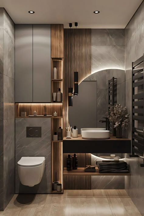 Loft Style Apartment, Bathroom Interior Design Modern, Toilet Room Decor, Best Bathroom Designs, Bathroom Decor Luxury, Washroom Design, Toilet Design, Bathroom Design Decor, Modern Bathrooms