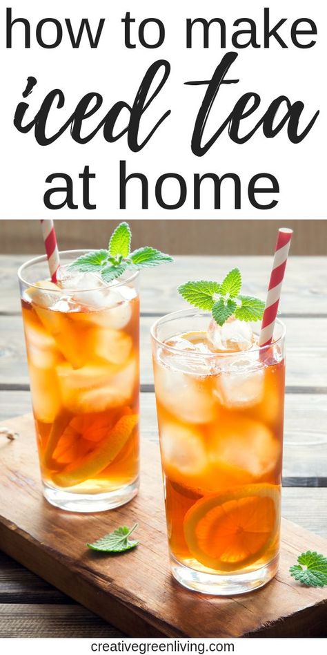 How To Make Iced Tea, Healthy Teas Recipes, Iced Tea Recipes Homemade, Unsweetened Iced Tea, Homemade Iced Tea, Making Iced Tea, Easy Teas, Tea At Home, Homemade Tea