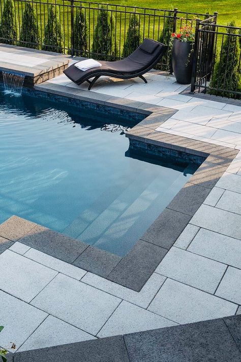 Tranquility Pool, Luxury Pools Backyard, Pool Paving, Inground Pool Landscaping, Moderne Pools, Pool Pavers, Pools Backyard Inground, Modern Pool, Swimming Pool Landscaping