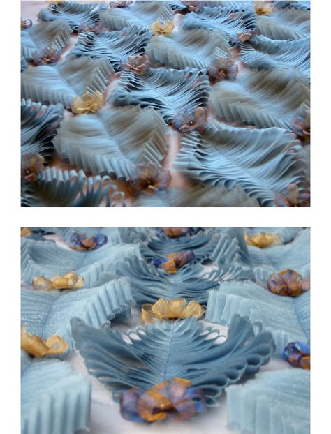 https://flic.kr/p/78Vqeh | silk organdy waves Fabric Manipulations, Creative Textiles, Fabric Embellishment, Texture Inspiration, Textiles Techniques, Couture Embroidery, Textile Texture, Fabric Textures, 3d Texture