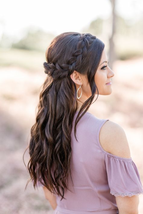 Bridesmaid Hair Braid, Bridesmaid Hair Inspo, Bridal Hair Half Up, Bridemaids Hairstyles, Half Up Wedding Hair, Wedding Hair Half, Bridesmaid Hair Long, Bridesmaid Hairstyles Half Up Half Down, Short Homecoming Hair