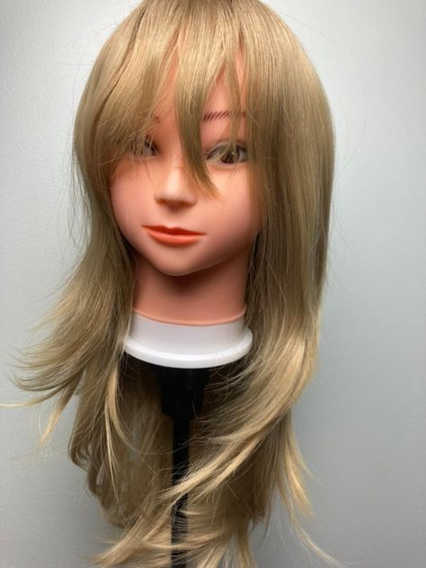 Ash Blonde Wiglong Curly Wig Medium Layered Wigs blonde - Etsy Wig With Curtain Bangs, Blonde Hair Wigs, Ash Blonde Wig, Layered Wigs, Wigs Blonde, Blonde Wigs, Medium Layered, Long Curly Wig, Hair Wigs For Women