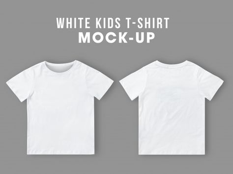 Blank white kids t-shirt mockup template... | Free Psd #Freepik #freepsd #mockup #kids #template #fashion Tshirt Mockup Free, Mockup Camisa, Business And Advertising, Mock Up T Shirt, Tshirt Template, Free Psd Files, Print Mockup, Tshirt Women, Shirt Template