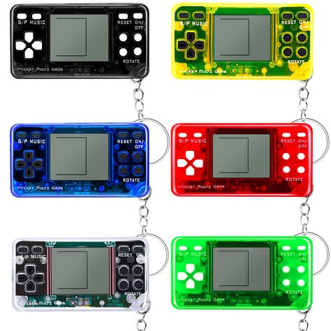 PRICES MAY VARY. VIDEO GAME PARTY FAVORS - It's a keychain and a mini game console with 26 classic games, each with 99 different difficulty levels. It will be popular with most people. You can use it at video game parties, family parties, birthday parties. PACKAGE INCLUDED - 6Pack gamer party favors keychains with 6 different colors inlcuding black, red, blue, green, transparent and yellow. MINI SIZE VIDEO GAME KEYCHAIN - The video game keychain with 2 different dimensions, one of the portable r Gamer Party Favors, Cool Party Favors, Video Game Party Favors, Video Game Party Decorations, Video Game Birthday Party, Gamer Party, Video Games Birthday Party, Boy Party Favors, Kids Video