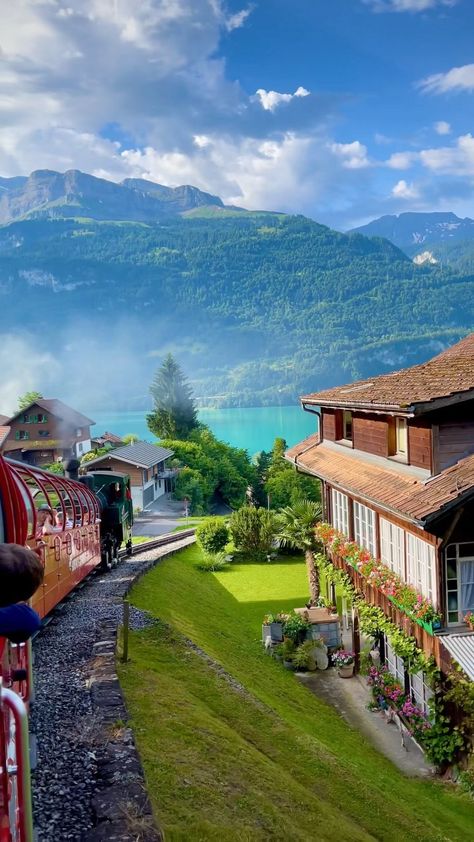 swissaround_ on Instagram: Dreamy Ride in Brienz🇨🇭⬇️ Advertising: The rack railroad, in operation since 1892, is the only steam railroad in Switzerland that runs for… Nature Landscape Wallpaper, Lake Brienz, Moving To Europe, Switzerland Mountains, Switzerland Trip, Concept Environment, Architecture Home Design, Visit Switzerland, Europe 2023