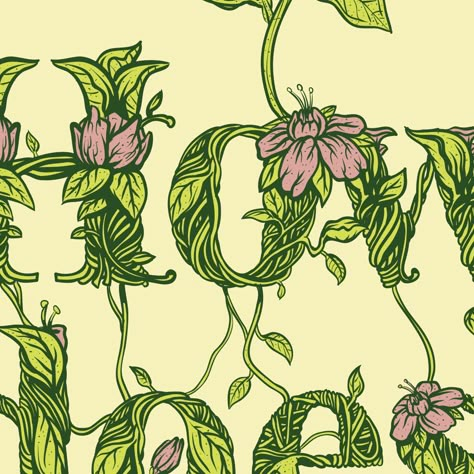 Check out this @Behance project: “Illustrated typography poster” https://www.behance.net/gallery/28195183/Illustrated-typography-poster Nature Typography Poster, Green Typography Design, Vine Typography, Growth Typography, Garden Typography, Phoebe Poster, Jojo Poster, Natural Typography, Plant Typography