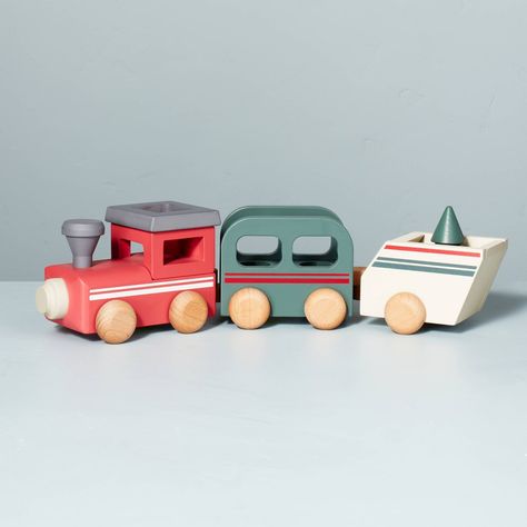 Christmas Train Set, Hearth And Hand With Magnolia, Magnolia Colors, Wood Train, Toy Trains Set, Wooden Train Set, Hearth & Hand With Magnolia, Wooden Train, Christmas Train