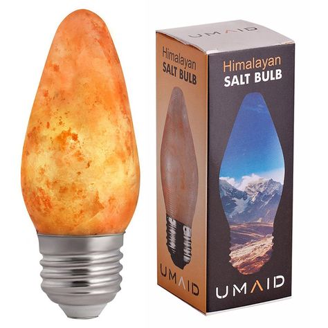 Himalayan Salt Light Bulb - The Green Head Salt Light, Post Lanterns, Filament Bulb Lighting, Led Candle Lights, Salt And Light, Mood Lights, I Love Lamp, Salt Lamps, Light Bulb Candle