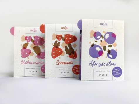 Paper Food Packaging Design, Gluten Free Packaging Design, Gluten Free Packaging, Granola Bar Packaging, Oatmeal Packaging, Berry Packaging, Cereal Packaging Design, Healthy Packaging, Fruit Granola Bars