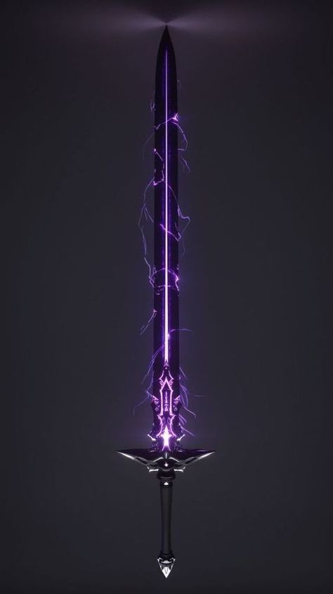 Longsword Fantasy Art Swords, Magical Swords Fantasy, Magic Swords Fantasy, Purple Armor, Fantasy Dagger, Fantasy Blade, Genos Wallpaper, Fantasy Props, Magic Design