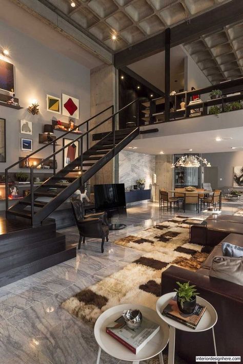 Luxury industrial loft Industrial Style Living Room, Loft Furniture, Loft House, Loft Design, घर की सजावट, Industrial House, Contemporary Interior Design, Design Living, Design Case