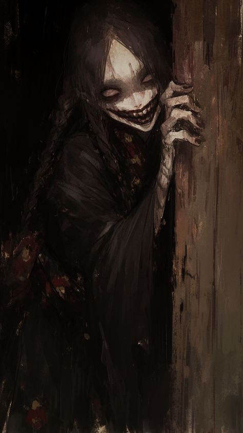 Scary Ghost Drawing Art, Creepy Woman Art, Skin Walker Drawing, Body Horror Reference, Weird Scary Art, Gory Art Style, Creepy Anime Art, Disappointed Expression, Horror Painting Ideas