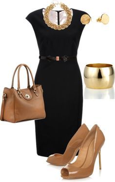 #BlackDress #LBD how to accessorize a black dress for a formal event  how to accessorize a black dress 2017  jewelry for black dress cocktail  how to accessorize a black dress for christmas party  adding color to a black dress  earrings to wear with black dress  little black dress  black dress gold accessories Look Working Girl, Classic Black Dress, Keyhole Dress, Couture Mode, Professional Attire, Black Cocktail, Black Maxi, Dress Maxi, Work Wardrobe