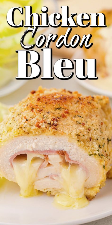 This Chicken Cordon Bleu is a classic dish that has been around for a long time but is always great. Rolled chicken with ham and cheese and a Dijon cream sauce, what is not to love?!! Chicken Cordon Bleu With Stuffing, Chicken Cordon Blue Crockpot Recipe, Ham And Chicken Recipes, Crock Pot Chicken Cordon Bleu Recipes, Chicken Ham Recipes, Dinner Ideas Ham, Chicken With Ham And Cheese, Easy Chicken Cordon Bleu Casserole, Chicken Ham And Swiss