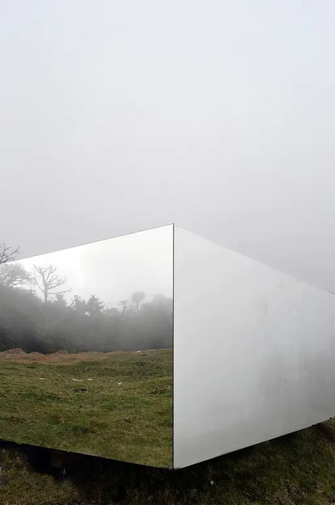 Ten Top Images on Archinect's "Installations" Pinterest Board | News | Archinect Mirror House, Facade Design, Mirror Art, Land Art, Glass House, Modernism, Container House, Architecture Details, Modern Architecture